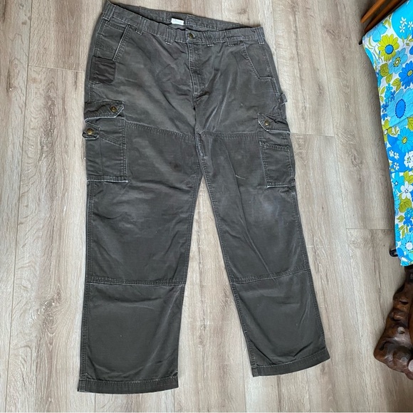 Vintage Carhartt 44/32 Canvas Carpenter pants durable workwear - Picture 4 of 10